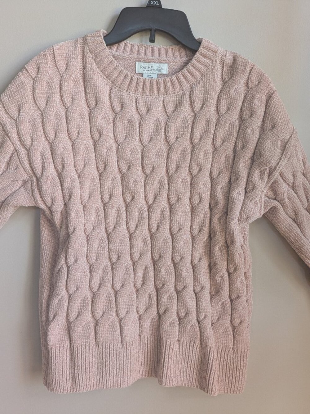 rachel zoe dusty rose long sleeve ribbed knit long sleeve sweater size M #587